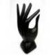 Main de Bouddha / Présentoir à bagues en bois sculpté teinte noire
