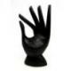 Main de Bouddha / Présentoir à bagues en bois sculpté teinte noire