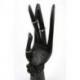 Grande Main de Bouddha / Présentoir à bijoux en bois teinte noire 40cm