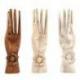 Main de Bouddha / Porte-bagues en bois blanc cérusé 20cm