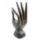 Main de Bouddha / Présentoir à bagues en bois sculpté finition "noir vintage"