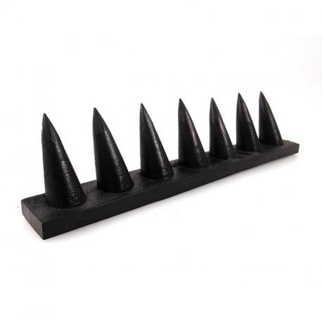 Présentoir à bagues / support en bois teinte noire (7 cônes)