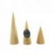Lot de 3 cônes présentoirs à bagues en Bois Brut