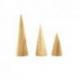 Lot de 3 cônes présentoirs à bagues en Bois Brut