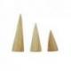 Lot de 3 cônes présentoirs à bagues en Bois Brut