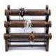 Présentoir à bracelets et montres 3 joncs en bois | Finition "Chocolat"