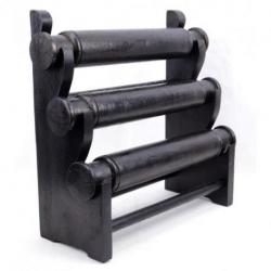 Porte-bracelets et montres /  Présentoir à bijoux 3 joncs en bois massif teinté noir