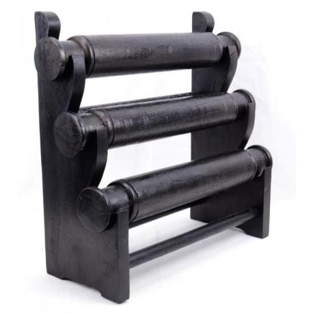 Porte-bracelets et montres /  Présentoir à bijoux 3 joncs en bois massif teinté noir