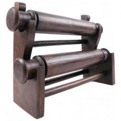 Présentoir à bracelets et montres 2 joncs en bois | Finition "Chocolat"