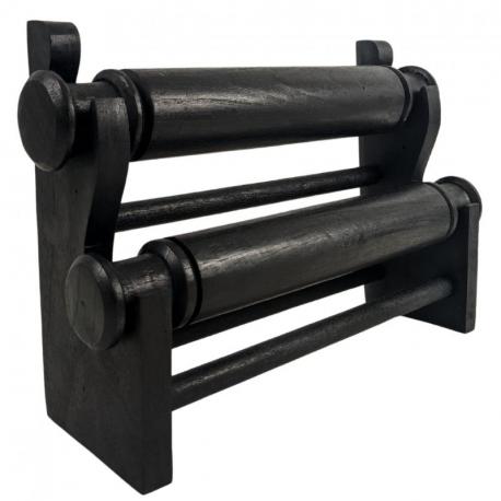 Porte-bracelets et montres /  Présentoir à bijoux 2 joncs en bois massif teinte noir ébène