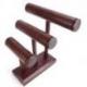 Presentoir bracelets et montres 3 joncs en bois massif teinte rouge