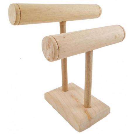 Présentoir à bracelets Nomade 2 joncs en bois | Finition Bois brut naturel