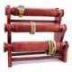 Porte-bracelets et montres /  Presentoir a bijoux 3 joncs en bois massif teinte rouge