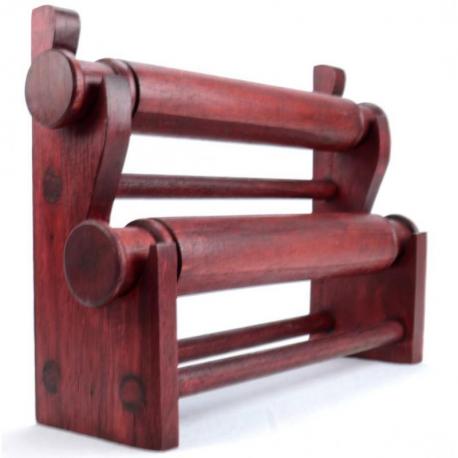 Présentoir à bracelets et montres 2 joncs en bois | Finition Rouge Intense