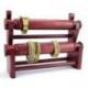 Porte-bracelets et montres /  Présentoir à bijoux 2 joncs en bois massif finition rouge