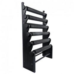 Grand présentoir bracelets et montres 6 joncs en bois teinte noir ébène