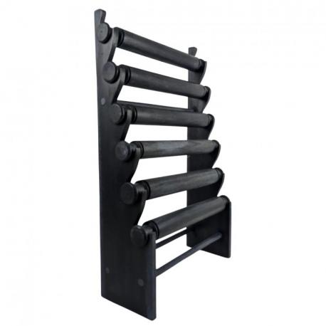 Maxi Présentoir Professionnel pour Bracelets et Montres 6 joncs en bois | Finition Noir Ébène