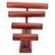 Grand présentoir à bracelets/montres 4 joncs en bois massif couleur rouge