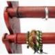 Grand présentoir bracelets et montres 6 joncs en bois teinte rouge
