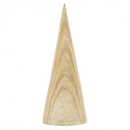 Cône en bois 20cm - Présentoir à Bracelets et Montres | Finition Bois brut naturel