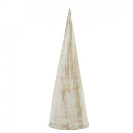Cône en bois 20cm - Porte-Bracelet ou Montre | Finition Blanc Cérusé
