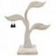 Arbre à Boucles d'Oreilles en bois 28cm | Finition "Blanc Cérusé"