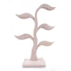 Arbre à boucles d'oreilles - bois massif blanc cérusé