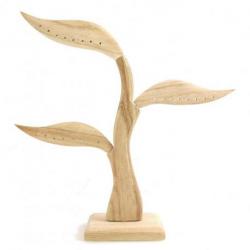 Arbre à Boucles d'Oreilles en bois 28cm | Finition "Bois brut naturel"