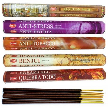 Assortiment d'encens - Bouquet "Superstition" 5 parfums / 100 bâtons | HEM