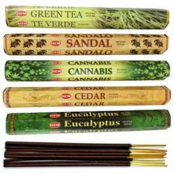 Assortiment d'encens "Bouquet nature" (5 parfums) Lot 100 bâtonnets marque HEM