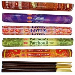 Assortiment d'encens Bouquet Top 5 HEM. Lot de 100 bâtonnets 5 parfums