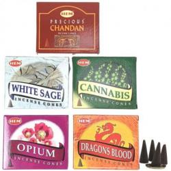 Assortiment d'encens "Intensité & Caractère" 5 parfums / 50 cônes | HEM
