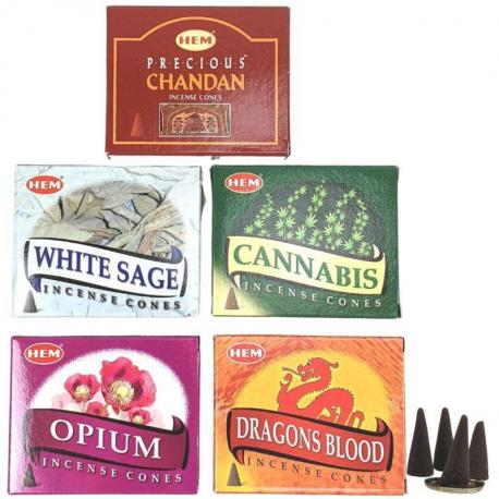 Assortiment d'encens "Intensité & Caractère" 5 parfums / 50 cônes | HEM