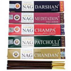 Assortiment d'encens indiens "Golden Nag" 5x15g | Vijayshree