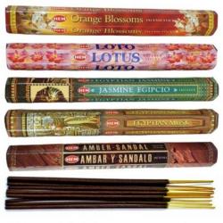 Assortiment d'encens "Douceurs d'Orient" 5 parfums / 100 bâtons, marque HEM