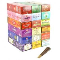 Mégapack "1 an d'Encens Top Qualité". Assortiment 18 parfums / 360 bâtons. Marque HEM
