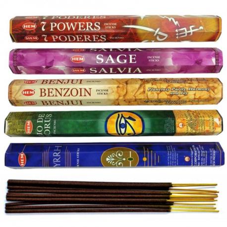 Assortiment d'encens - Bouquet "Contre le Mauvais Oeil" 5 parfums / 100 bâtons | HEM