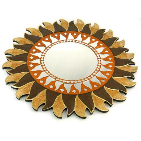 Miroir rond forme Soleil ø40cm. Déco ethnique