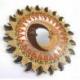 Miroir ethnique forme Soleil motif Lune, diamètre 40cm. Miroir ethnique forme Soleil motif Lune, diamètre 40cm.