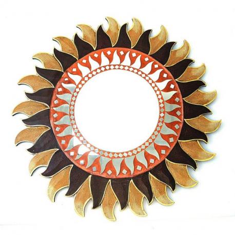 Grand miroir rond forme Soleil 60cm. Déco maison du monde.