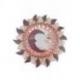 Miroir ethnique forme Soleil motif Lune, diamètre 25cm.