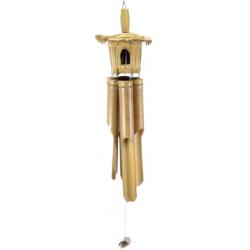 Carillon à vent en Bambou - Nichoir Carré en Paille