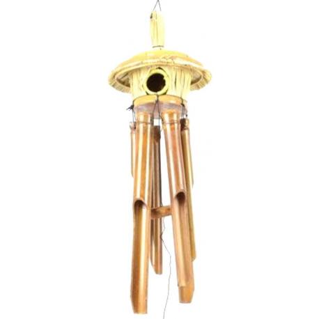 Carillon à vent en Bambou - Nichoir Rond en Paille