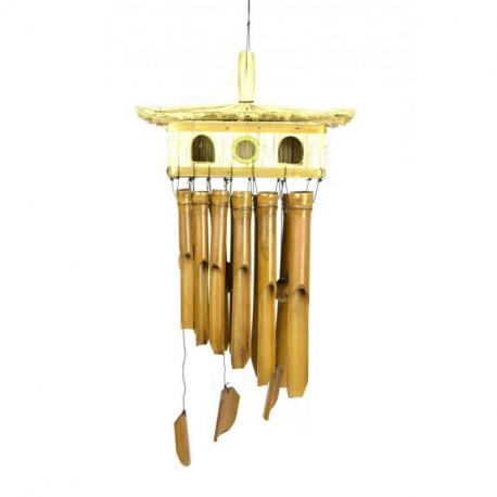 Carillon à Vent en Bambou - Grand Nichoir à Oiseaux en Paille