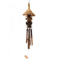 Carillon à vent en Bambou et Paille - Tiki Polynésien