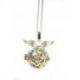 Collier fantaisie avec Bola de grossesse "Ailes d'Ange" en métal argenté