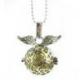 Collier fantaisie Bola de grossesse "Ailes d'Ange" en métal argenté