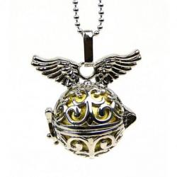 Bola de grossesse "Ailes d'Ange" en métal argenté Collier fantaisie