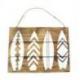 Plaque Déco Murale en Bois motif Planche de Surf 40x30cm