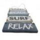 Décoration Murale à Suspendre Style Bord de Mer "Sand, Beach, Surf, Relax" 53x20cm